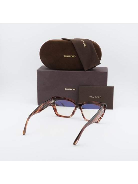 Tom Ford FT6026-B 054 Eyeglasses Havana 56mm Cat Eye Frame main image 5